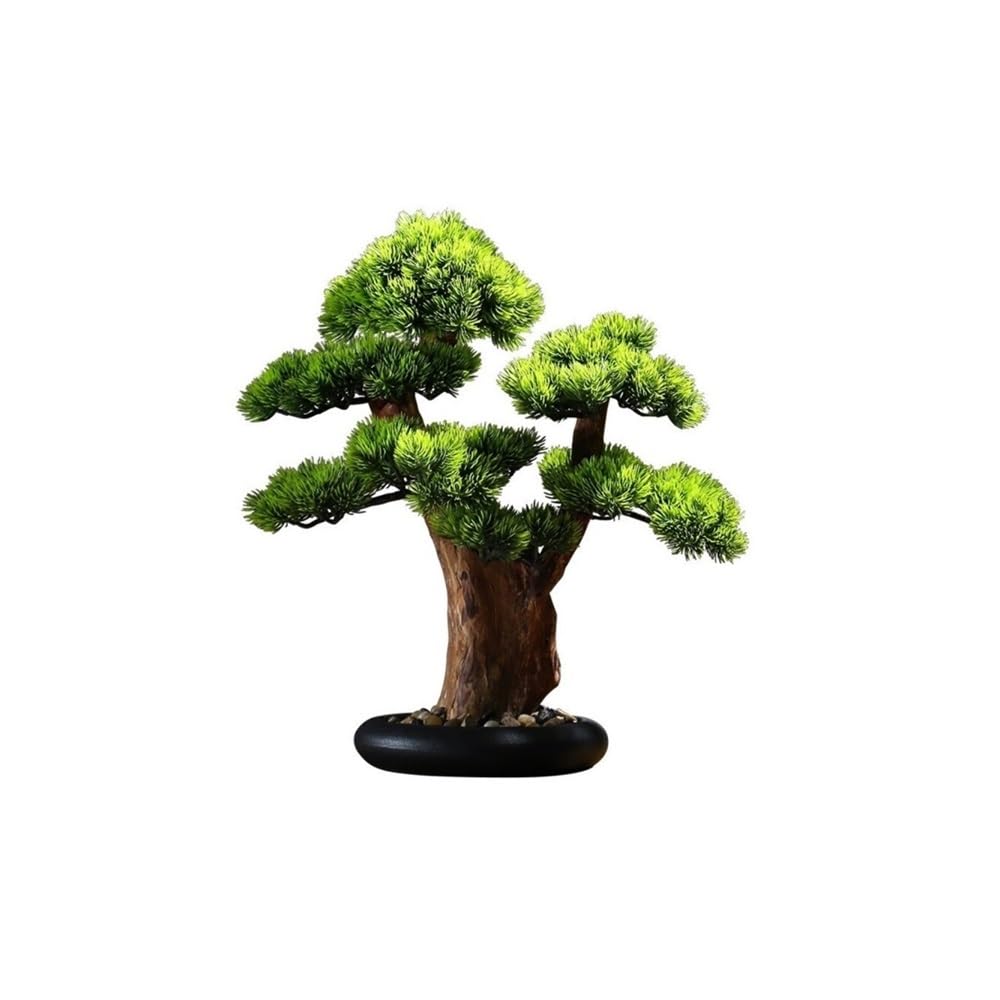 CHENGAIJIAN Artificial Bonsai Tree, Chinese-style Artificial Pine Bonsai Ornament Artificial Bonsai Tree with Ceramic Pot