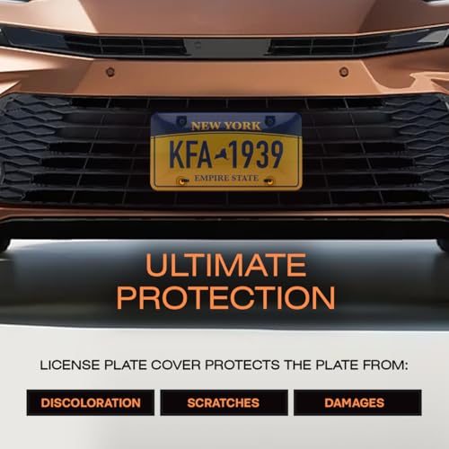 image for VY VINUVIY 2 Pack Not Transparent License Plate Cover, Car Front and R