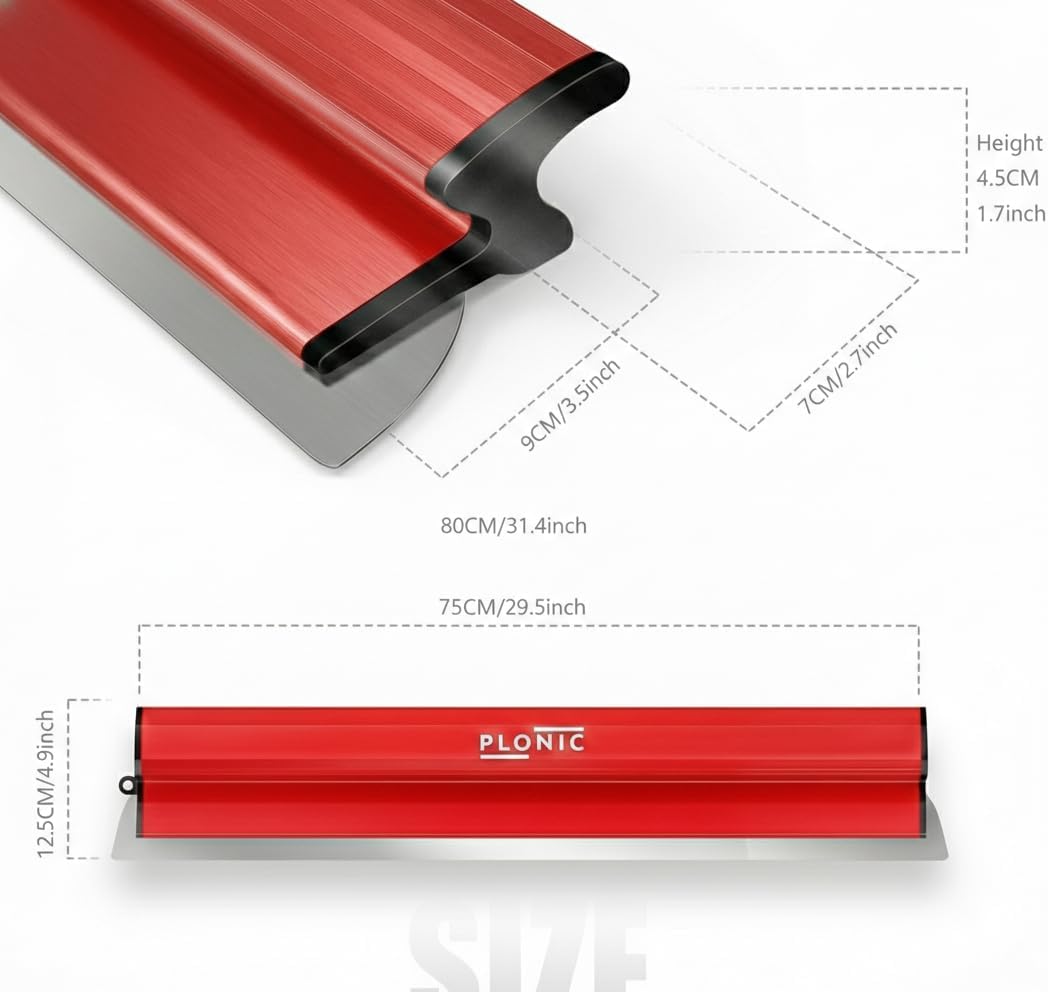 Skimming Blade, 32-inch Smoothing Knife, 0.50mm Blade Stainless Steel Construction Knife, Smoothing Spatula for Gyprock/Drywall/Wall-Board