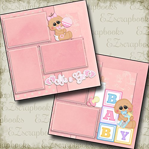 New Baby Girl Premade Scrapbook Pages