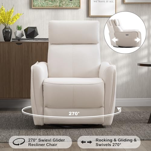 Anj Swivel Recliner Chair, Glider Rocker Recliner For Nursery, Power Rocker Recliner Chair With Usb Port thumb #3
