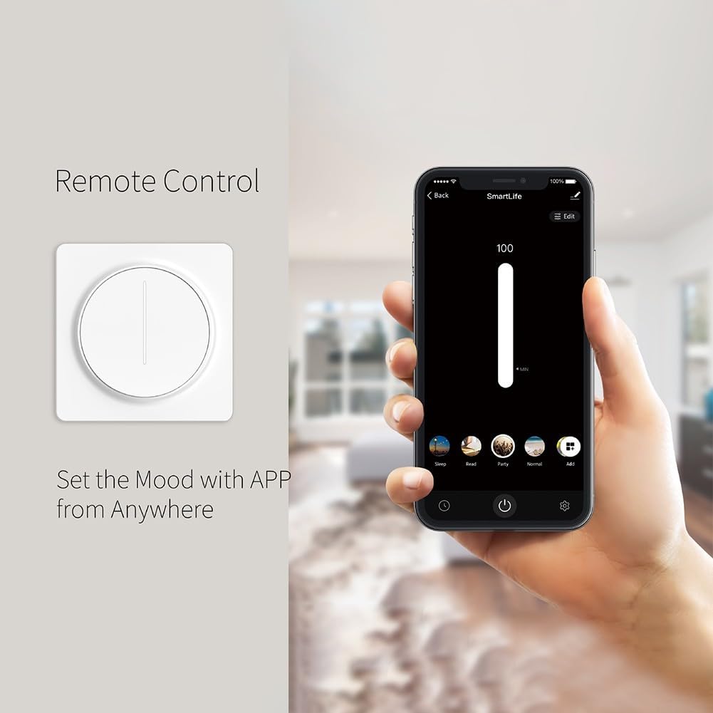 para Tuya WIFI/-Zigbee interruptor de atenuación inteligente interruptor de pared con atenuación táctil, Control de aplicación remota, funciona con para Tuya, para Smart Life (WiFi)