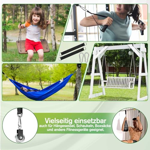 Viomis Premium Schaukel- & Hängemattenbefestigungsset, 2er-Set, Nylon mit Hochleistungs-Karabinern und D-Ringen, 200 kg Tragkraft