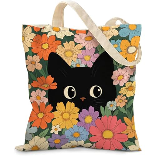 Sac à main pour chat Nymora, modèle pour femme, sac à main pour chat mignon, sac à main en toile noire, idée cadeau avec place pour chat pour maman ou...