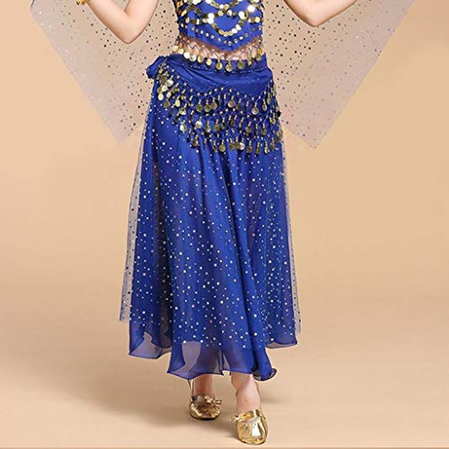 DYNWAVE Saia Feminina de Dança Do Ventre Vestido com Corrente Na Cintura para Presente de Senhora -