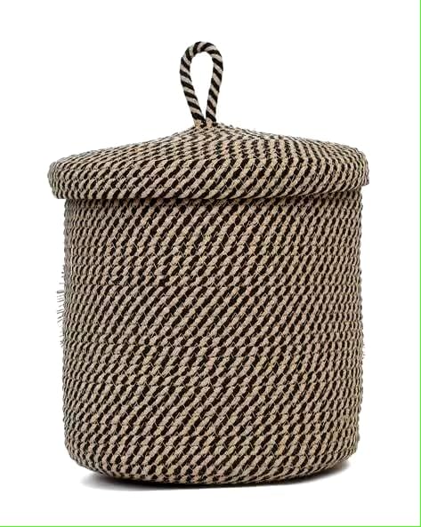 Image of Aroma Brand Kids Lid Basket with Beautiful Characters - Rope Storage Basket for Baby Diaper, Stuffed Animal Storage Bin Rope Basket for Kids Toy, Baby Laundry Baskets with Lid (Brown Lion)