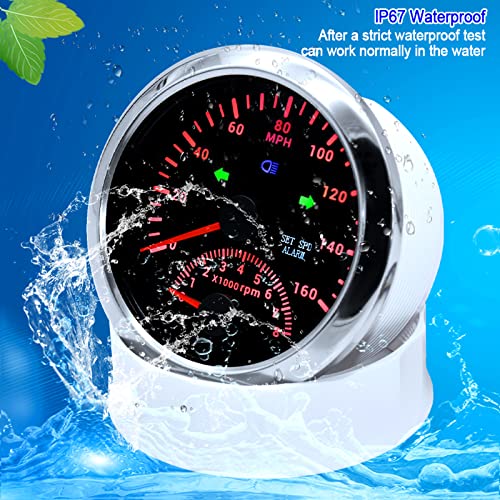 Image of ARTILAURA GPS Speedometer 0-160MPH with Tachometer 8000 RPM, 85mm 3 3 /8 inch Boat GPS Speedometer Car for AUTO Marine (Black)