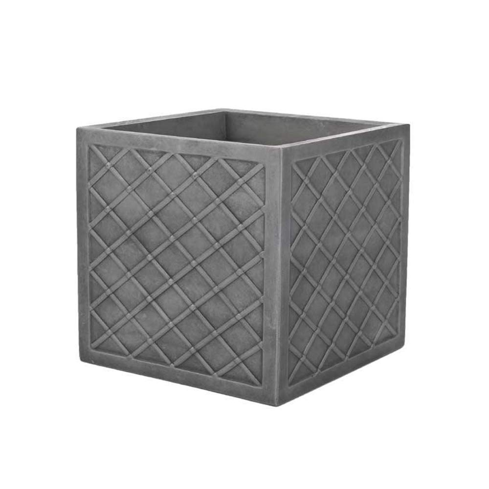 Strata Lazio 38cm Square Planter Pewter