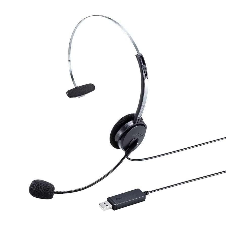 Amazon.co.jp: サンワサプライ USBヘッドセット 片耳タイプ 有線