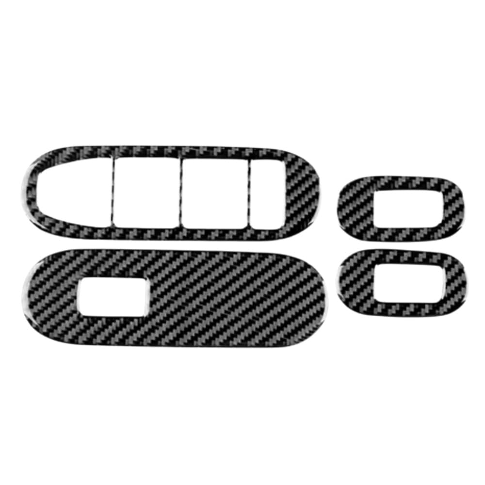 for J05 for Aceman 2024 2025 Soft Carbon Fiber Car Door Window Switch Lift Button Frame Panel Sticker Interior Trim Car Window Switch Cover(Black Carbon)