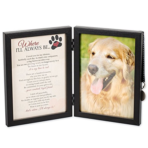 Where I'll Always Be Dog Memorial Photo Frame - Thoughtful Pet Memorial Gift (Frame with Pet Tag)