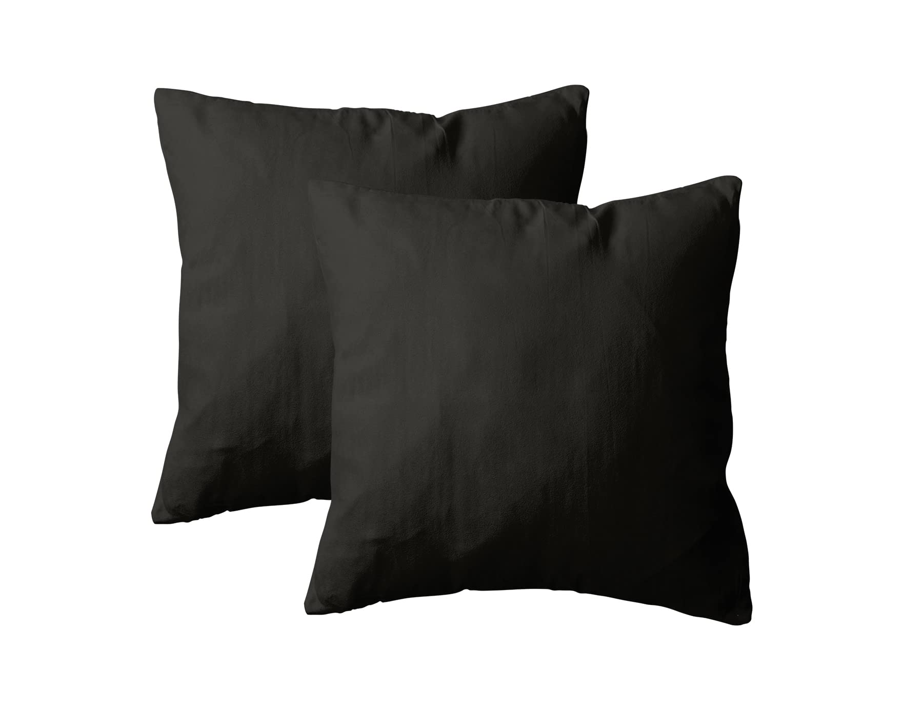 Amolavet Kissenbezug 80x80 Schwarz 2er Set Kopfkissenbezug 80x80 mit Hotelverschluss aus 100% Gebürsteter Mikrofaser Weich Pflegeleicht Formstabil für Alle Jahreszeiten