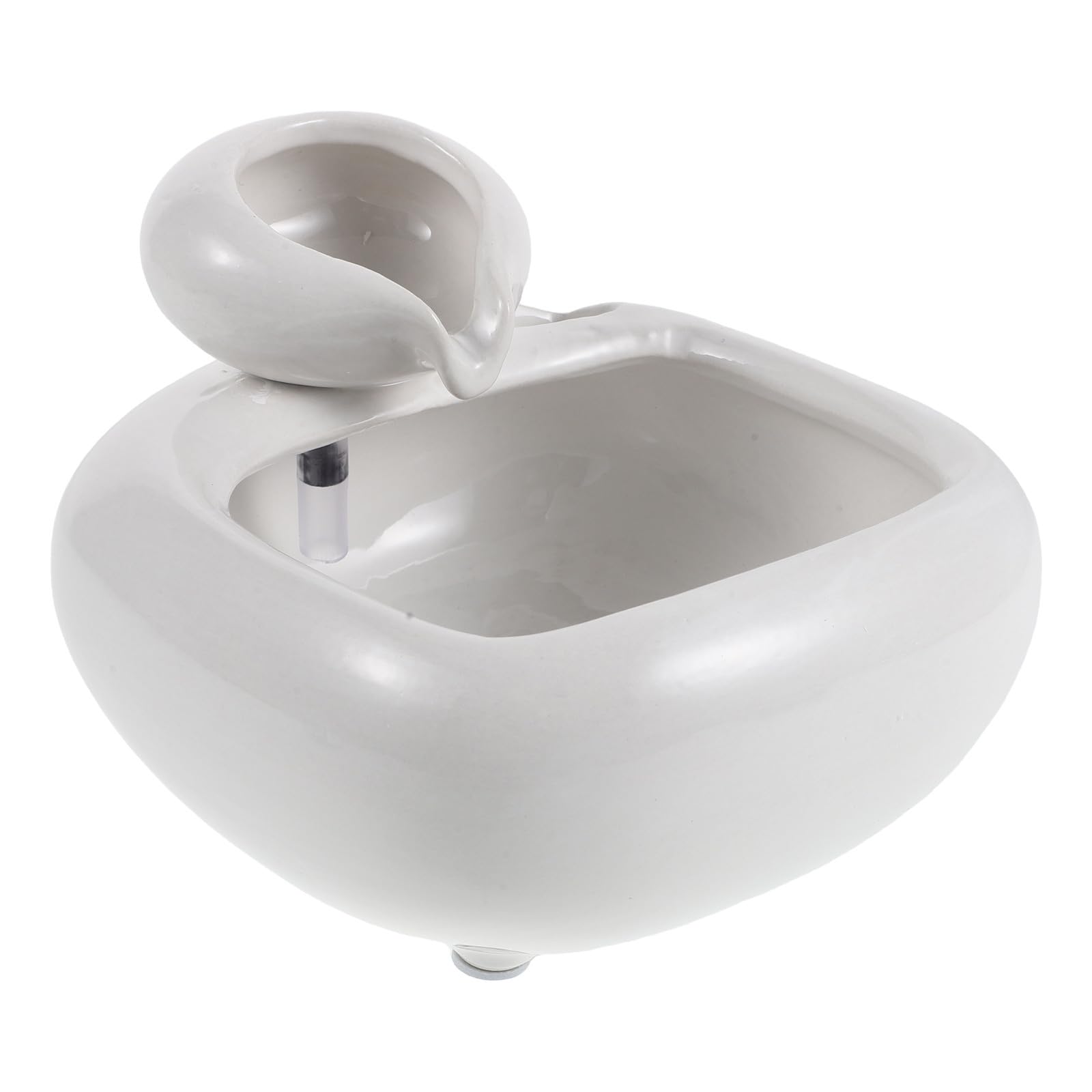 ULTECHNOVO Décoration Aquarium Blanc en Céramique Circulation d'eau pour Poissons et Plantes, Améliore L'air Frais sur Bureau ou Rebord de Fenêtre