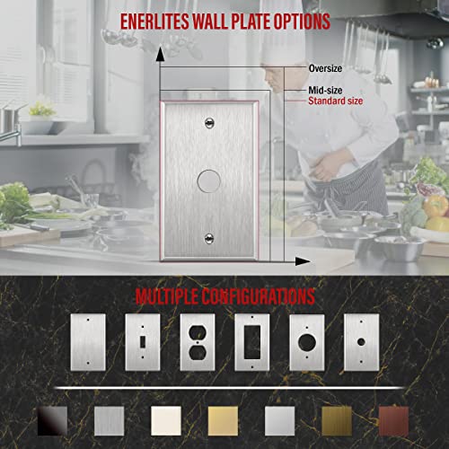 Image of ENERLITES 0.625 inch Diameter Hole Metal Wall Plate, Size 4.50 inch x 2.76 inch Silver