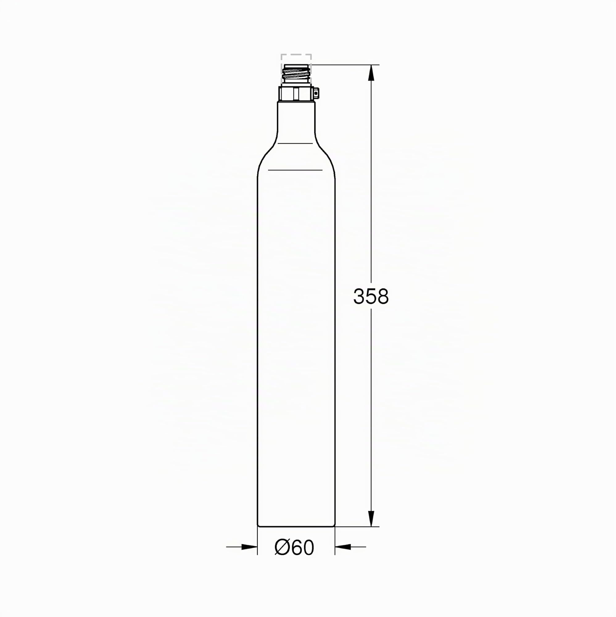 GROHE Blue Bombola CO2 da 425 g, Nuova Bombola con Sigillo, fino a 60 L Acqua Frizzante, per Blue Home e Fizz, 40651000