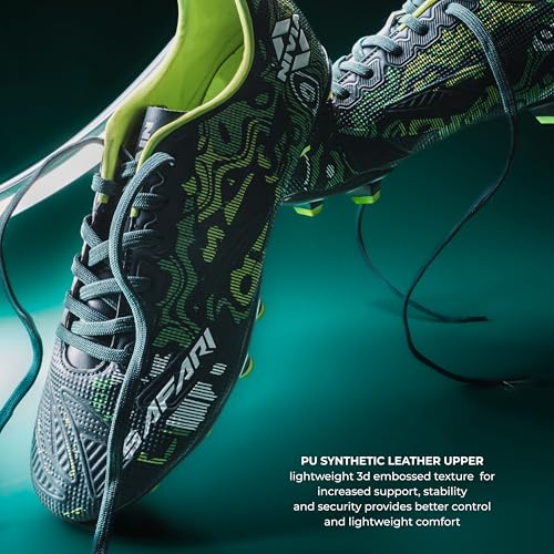 Image of Nivia Safari Football Stud for Men, PU Synthetic Leather Upper, TPU Sole, Die-Cut EVA Sockliner, Ideal for Hard & Grassy Surfaces