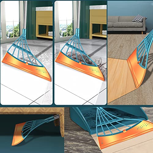 Zauberbesen Besen mit Stiel Magischer Besen 90/93cm Lang Haushaltssilikon-Wischmopp Entfernung Von Tierhaaren Wasserschaberbesen für Parkett, Steinböden und Fenster (Orange,1 Stück) – Bild 4