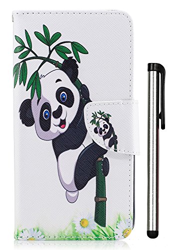 Aiyze LG Aristo Case, LG LV3 Case, LG Phoenix 3 Phone Case, LG K8 2017 Case, LG Fortune Case, LG Risio 2 Case, LG Rebel 2 LTE Case, PU Leather Stand Wallet Credit Card Cash Slot Magnetic Panda Bamboo