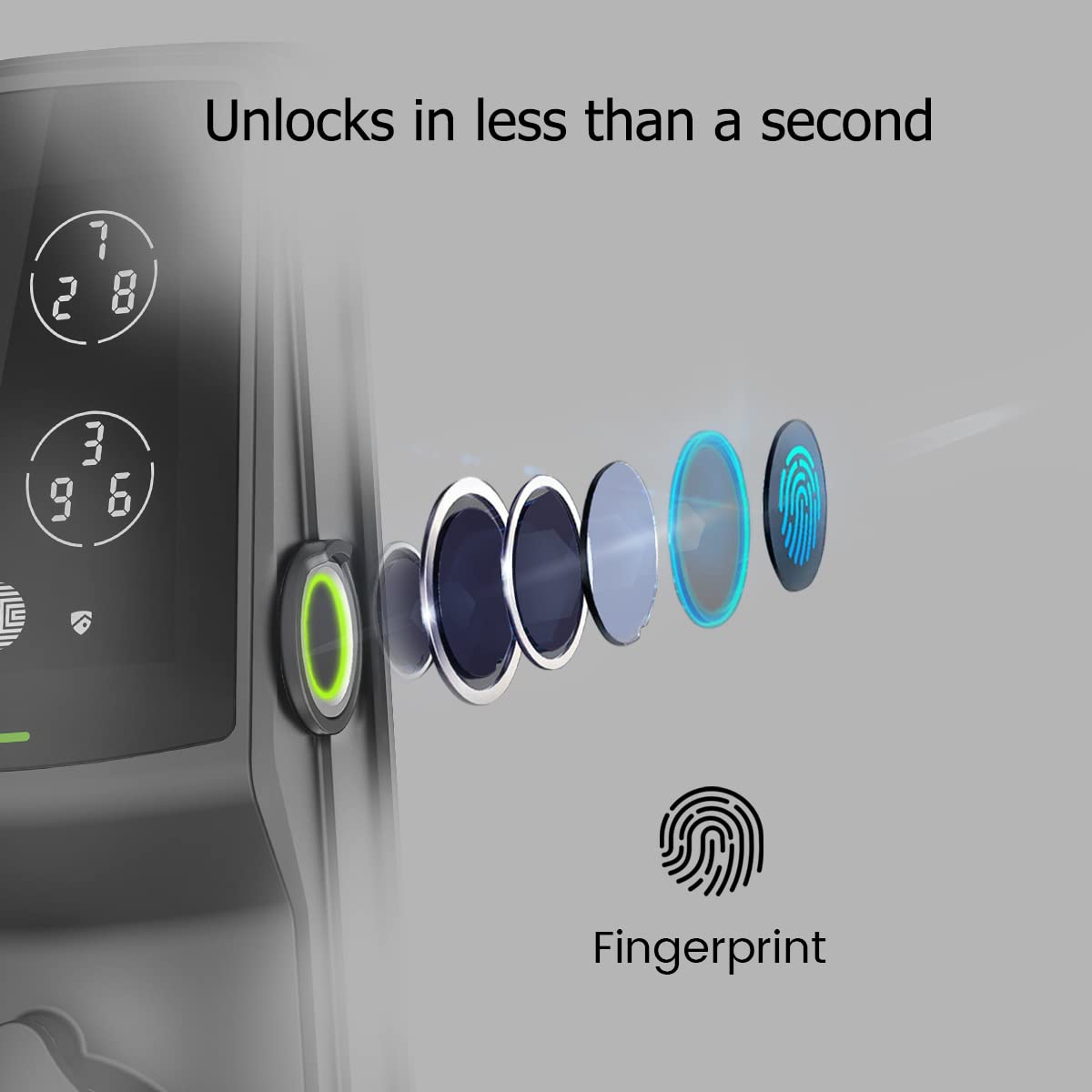 Lockly PGD628WMB Secure Pro Latch, WiFi Smart Lock with Fingerprint