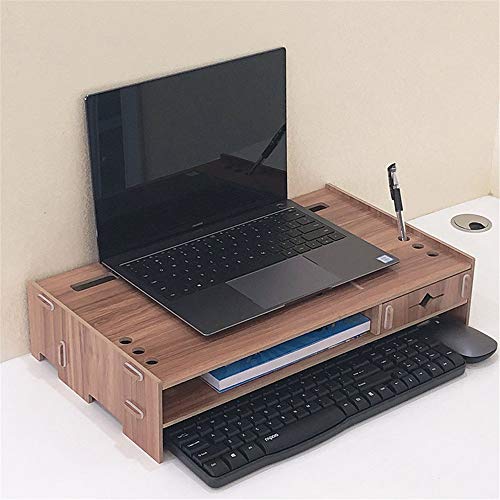 JTRHD Aktenablage Schreibtisch Bürogestelle mit Schubladen Computer erhöhte Desktop-Büroaufbewahrungsbox für Zuhause, Büro und Schule (Farbe : Black, Size : 48X28X10cm)