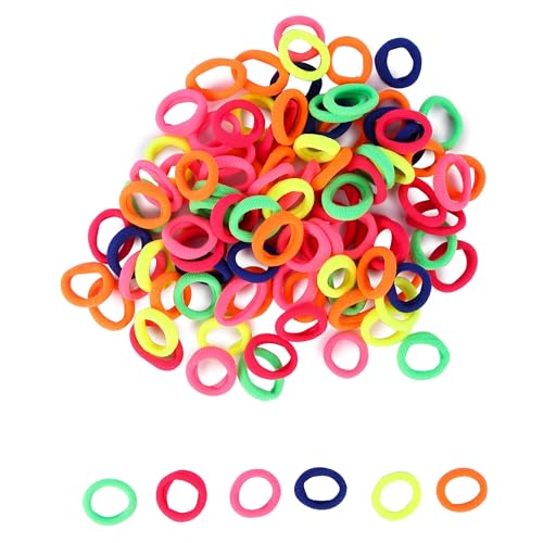 Image of NEOBABY Baby Girl's Mini Elastic Hair Ties Ponytail Holders Soft Tiny Rubber Bands Hair Bands (Multicolor)