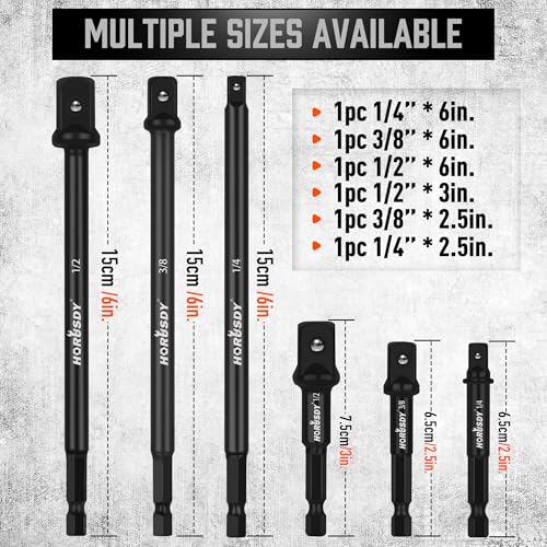 Image of Impact Drill Socket Adapter Set and Universal Joints Socket Set 9-Piece 1 /4 inch 3 /8 inch and 1 /2 inch Driver Socket Adapter, Power Drill