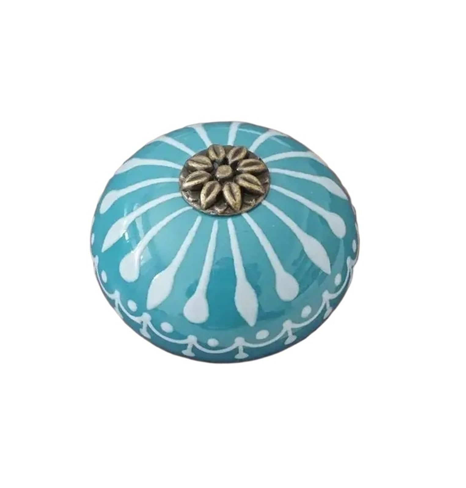 KIFSDLF Ceramic Knob/Dresser Knobs White Blue Cabinet Pulls Unique Kitchen Door Handle Furniture Hardware for Cupboard Wardrobes Furniture(Blue)