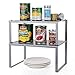 LIANTRAL Estante de almacenamiento en armario de cocina, organizador extensible apilable, estantes de cocina en el armario, encimeras, solución de almacenamiento para cocina, baño, juego de 2