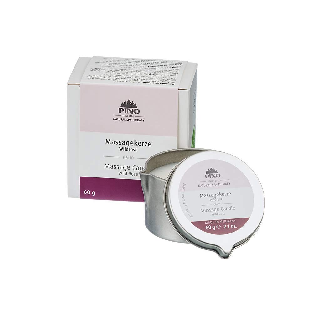 PINO Natural Spa Therapy Scented Massage Candle, Wild Rose, 2.1 oz