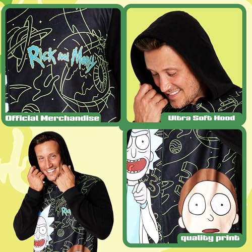 Rick and Morty Adult Hooded Fluffy Fleece Pyjama for Men and Teenagers - Lounge Wear M-3XL - Gifts for Men4