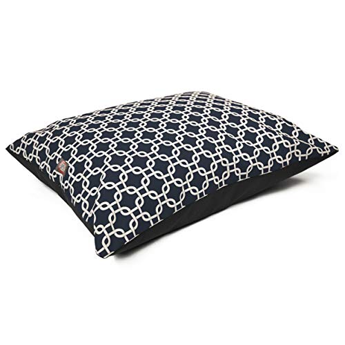 Image of Majestic Pet Rectangle Comfy Dog Bed Washable, Non-Slip Medium Breed 35 x 28 Inch Links Navy