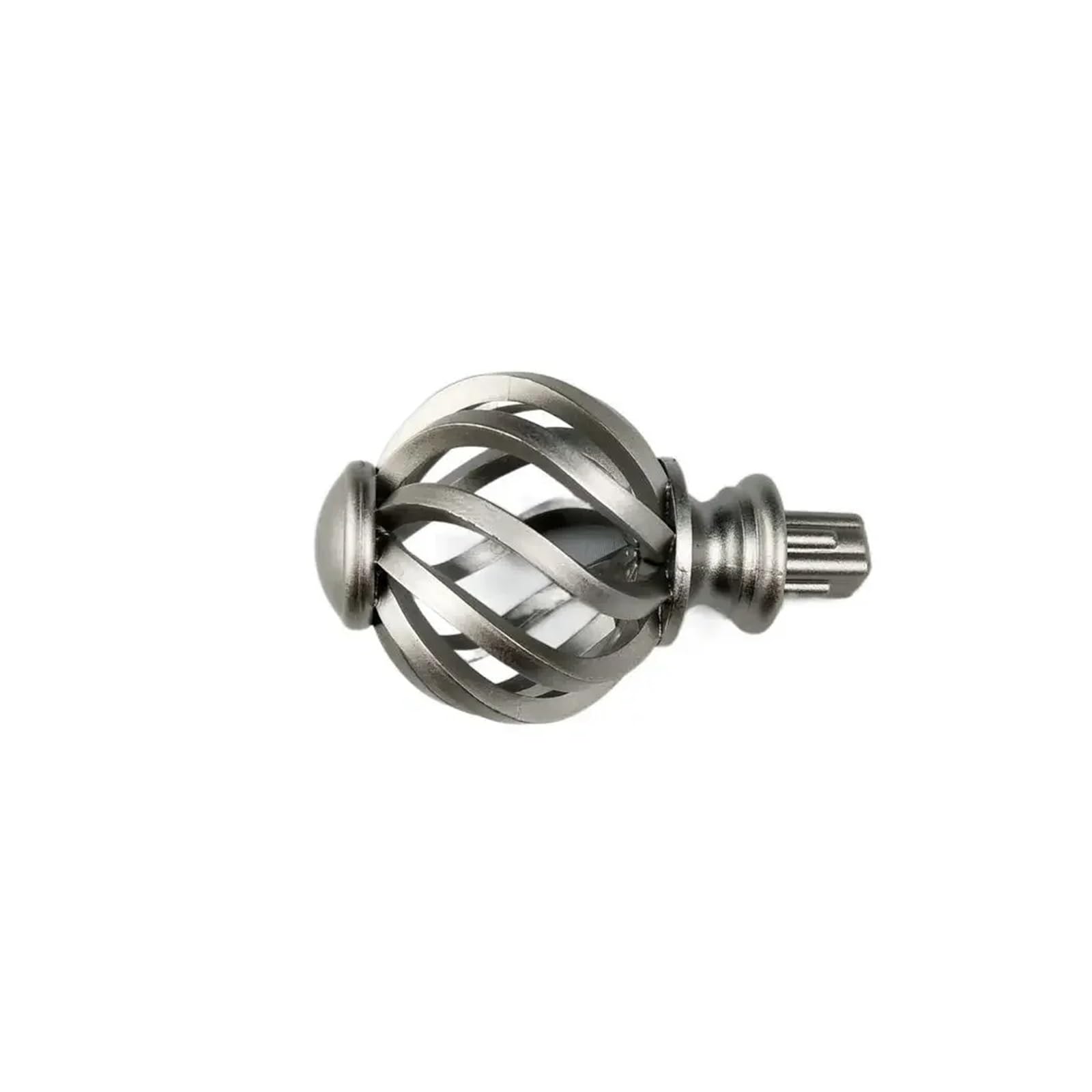 BDFJEDS Curtain Pole Finials 2pcs Retro Curtain Decorative Pole Rod Finials Ends Heads Fits 25mm(Silver)