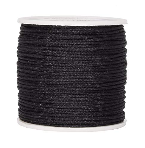 Mandala Crafts Blinds String, Lift Cord Replacement from Braided Nylon for RVs, Windows, Shades, and Rollers (1.5mm, Black)