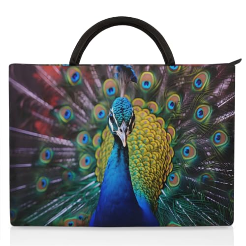 Beautiful Peacock Laptop Sleeve with Handle Waterproof Computer Carrying Case