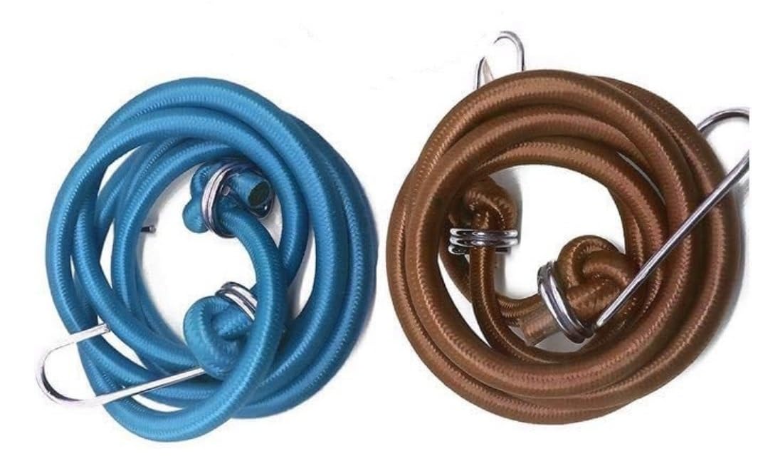 On Blow High Strength Elastic Bungee/Shock Cord Luggage Tying Rope with Steel Hooks 6 FT (Pack of 4)
