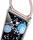 HongMan Handykette Handyhülle für Samsung Galaxy S10 Plus mit Band - Transparent Handy-Kette Handy Hülle mit Kordel zum Umhängen Handyanhänger Halsband Lanyard Case - Roségold