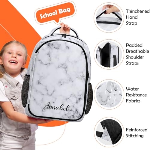 Custom Teen Girls School Backpack Kids White Bookbag Set with Lunch Box Pencil Case Travel Laptop Backpack Casual4