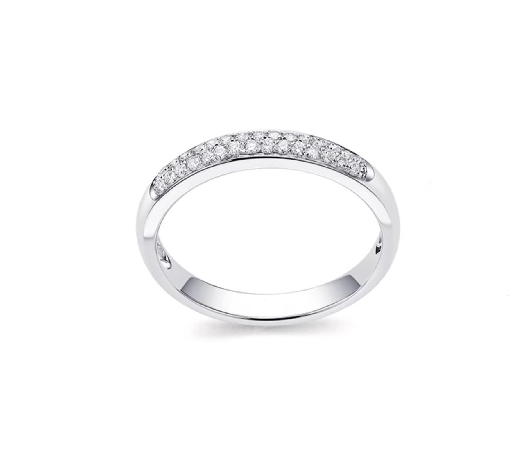 Obrączki ślubne 375/585 / 750 białe złoto damskie okrągłe z diamentem 0,2 karata, srebrny pierścionek zaręczynowy damski