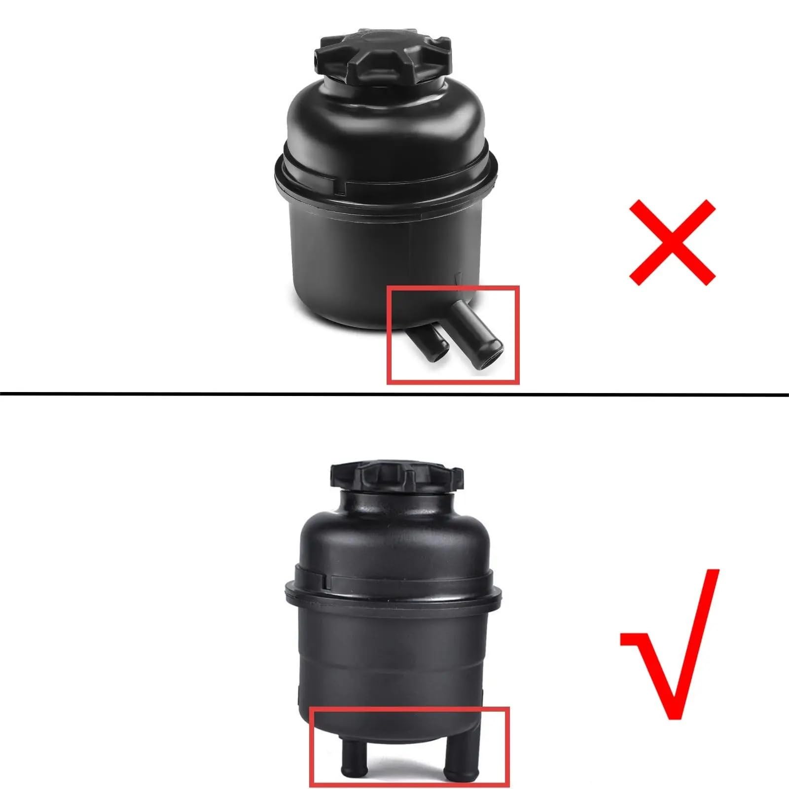 Aluminiowy zbiornik wspomagania układu kierowniczego pasuje do Bmw E81 E82 E87 E90 E92 E91 E46 E36 E39 E60 E30 32416851217 Zbiornik Wspomagania Kierownicy(Black)