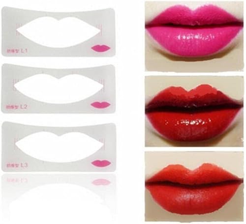 3 unids Lip Liner Stencils Plantilla de Pintura de Labios Mujeres Lip Make Up Mold Card Principiante Cosmética Ayuda Herramientas