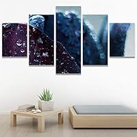 SIGNWIN 5 Panel Canvas Wall Art Purple Petal for Home Decorations Ready to Hang - 60