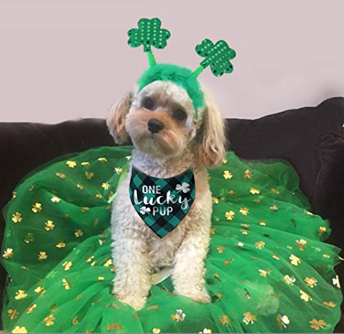 50% Off St. Patrick's Day Dog Costume with Headband & Bandana