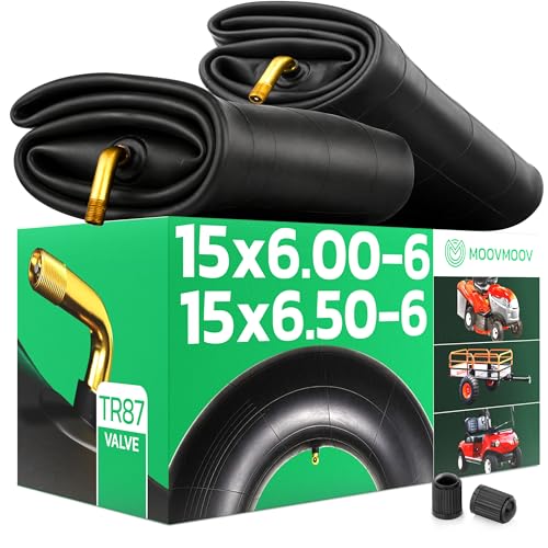 MoovMoov Chambre à Air 15 pouces pour pneus 15x6.00-6 et 15x6.50-6 - Pour Tondeuse Autoportée, Tracteur Tondeuse, Voiturette de Golf, Remorque de Jardin -...