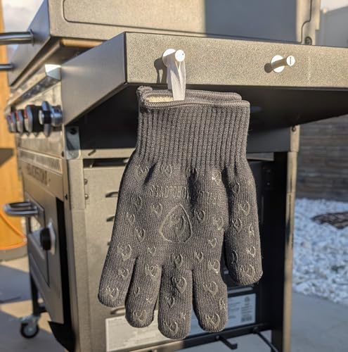 Image of Oven Gloves with Fingers - 932F Extreme Heat Proof and Cut Resistant Mitts for Kitchen, BBQ, Grill, Baking, Fire Pit - EN407 Certified with Non-Slip Silicone Grip and Cotton Lined for Comfort
