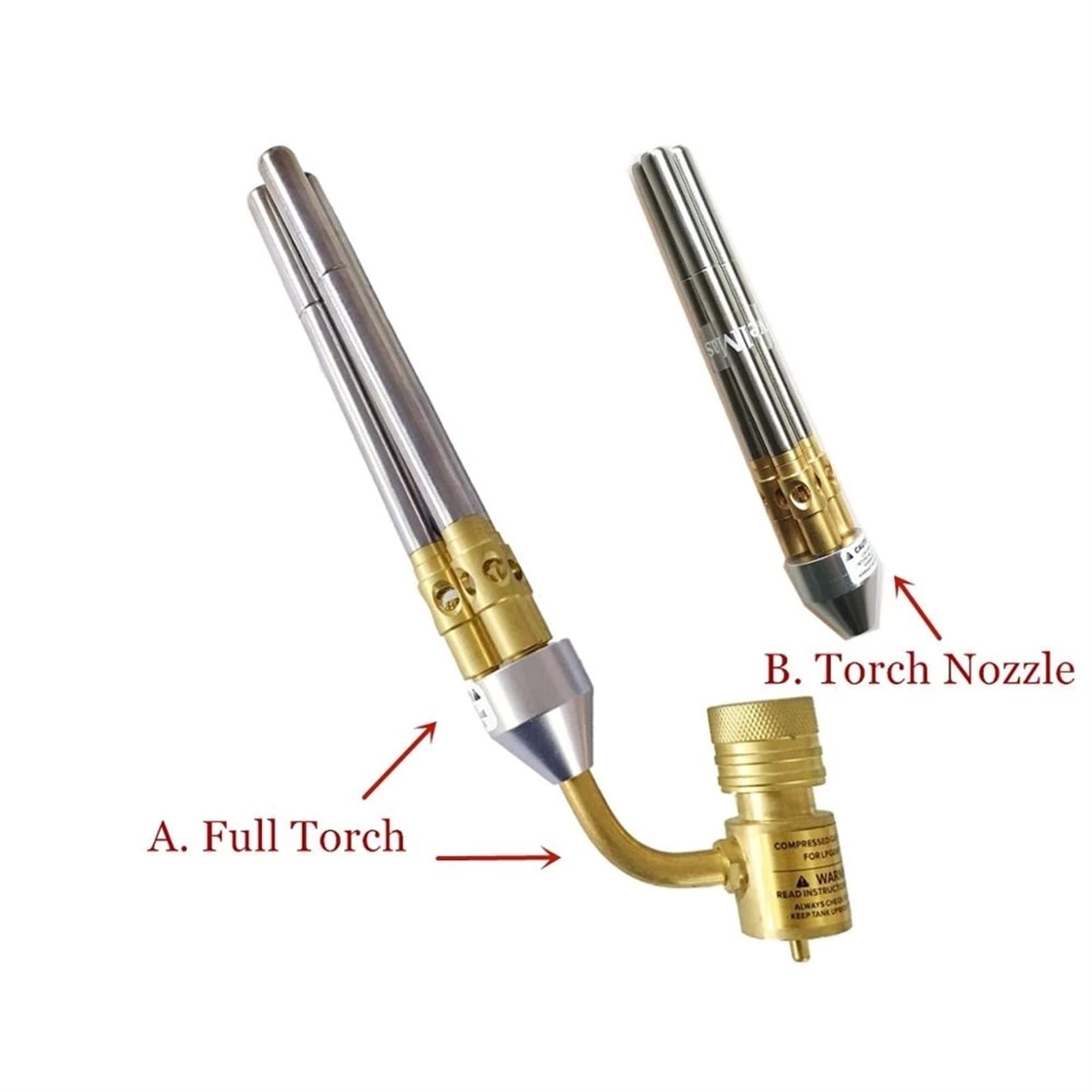 Antorcha de soldadura de gas, quemador de soldadura de gas, quemador de soldadura de gas, quemador de soldadura de 3 tubos, quemador de barbacoa, CE HVAC, antorcha de mano MAPP (A. linterna completa)