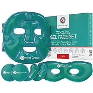 Gesichtsmaske Beauty und Kühlende Augenpads – Sichere Gesichtsmaske mit Geltechnologie von Medi Grade, Gesicht, Augen, Augenringe entfernen, Kühltasche Inklusive, Reduziert Schwellungen, Dunkle Ringe