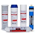 LiquaGen Filter Pack for 5 Stage Replacement Water Filter Set for Reverse Osmosis System's | Home Drinking Water Purifier Kit | Universal Standard Compatibility (100 GPD)