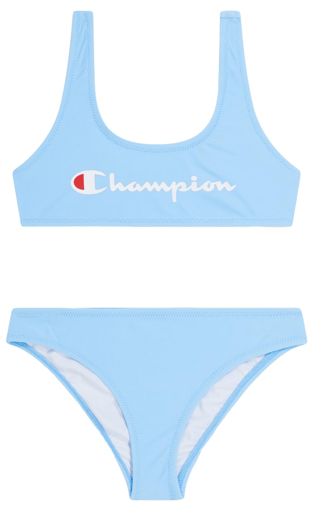 Champion Legacy Icons Swimwear W-Stretch Matt Nylon Contrast Logo Traje de baño de Dos Piezas para Niñas