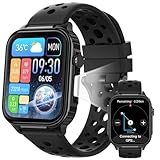 Parsonver Smartwatch Uomo con GPS Integrato, Batteria di 10 Giorni, Bussola, Orologio Fitness con 100+ Sportive, Chiamate Bluetooth, Frequenza Cardiaca, Sonno, per iOS Android (Nero, 1.95')