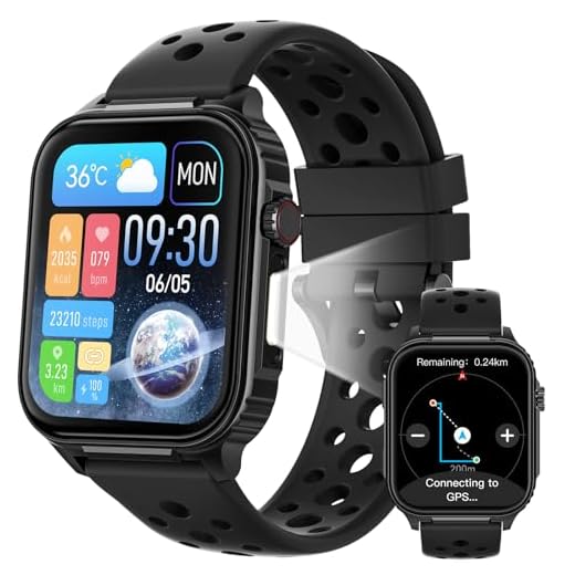 Parsonver Reloj Inteligente Hombre con GPS Integrado, 520Mah Grande Batería, Brújula, Smartwatch con 100+ Deportes, Llamadas Bluetooth, Frecuencia Cardíaca, Sueño, Linterna (Negro, 1.95")